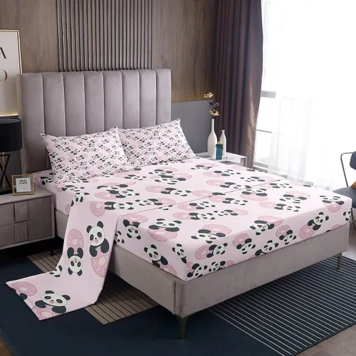 Miniatura 21 de Feelyou Juego de sábanas bajeras de animales salvajes de animales salvajes con dibujos animados, safari salvaje, juego de ropa de cama para niños
