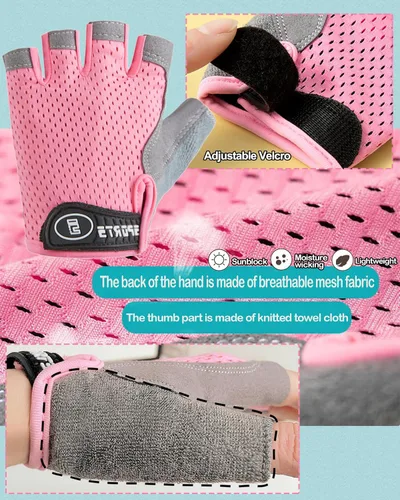 Miniatura 2 de Guantes de ciclismo antideslizantes para niños y niñas de 3 a 14 años, guantes transpirables para patinaje, scooter
