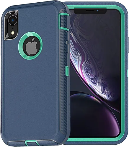 Miniatura 8 de YmhxcY Funda para iPhone XR, 3 capas de protección de cuerpo completo, a prueba de golpes, a prueba de caídas, resistente con clip para cinturón