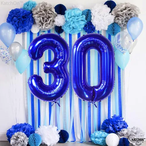 Miniatura 690 de KatchOn, Globo grande azul número 2 de 40 pulgadas Decoraciones de cumpleaños de Baby Shark para niño de 2 años Globo azul número 2 Globo