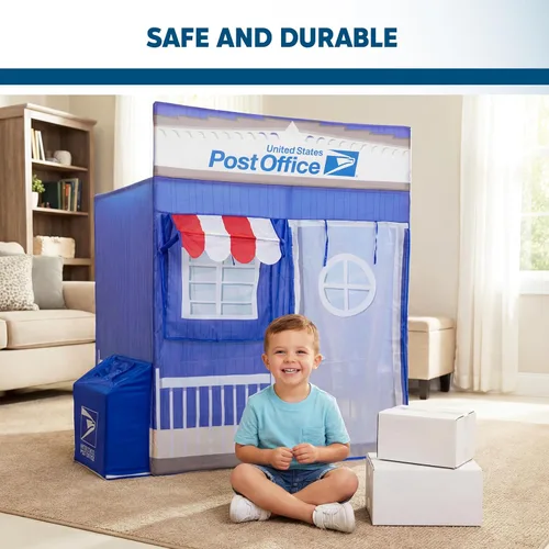Miniatura 8 de Kid Trax USPS - Tienda de campaña desplegable Cape Cod Pretend de oficina de correos, juguetes para niños, carpas interiores para niños, juguetes
