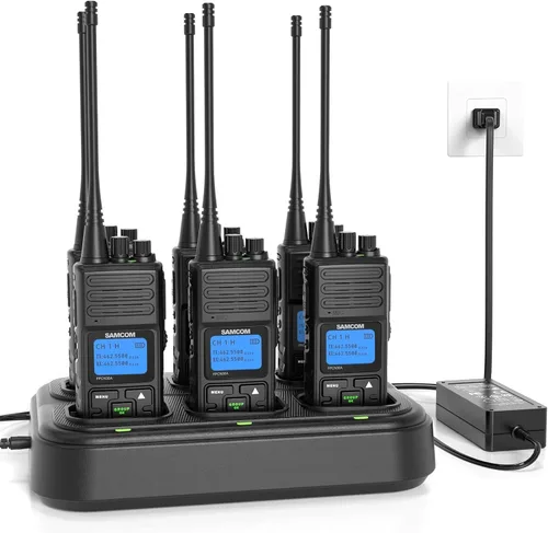 Miniatura 8 de SAMCOM Walkie Talkies Radios recargables de dos vías de largo alcance con auriculares, radios de 2 vías SAMCOM UHF transceptor portátil Walky Talky