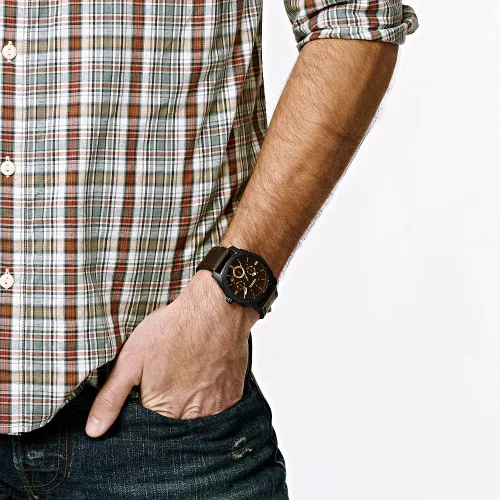 Miniatura 5 de Fossil Reloj cronógrafo Machine de cuarzo de acero inoxidable para hombre Negro marrón