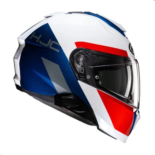 Miniatura 4 de Casco de motocicleta modular HJC i91 Bina Poly con protector HJ-33 Pin-lock, aprobado por DOT (MC21, X-Small)