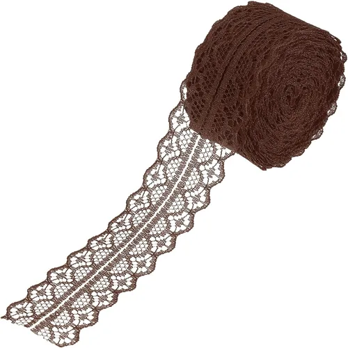 Miniatura 15 de MECCANIXITY 1.2 Inch Wide 15 Yard Lace Ribbon Floral Pattern Beige Lace Trim Ribbon for Gift Wrapping Bouquets, Wedding Decor Sewing Making, and DIY