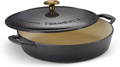 Miniatura 12 de Tramontina Bestow Sartén Braseadora de Hierro Fundido Esmaltado con Tapa, 4 cuartos, Azul