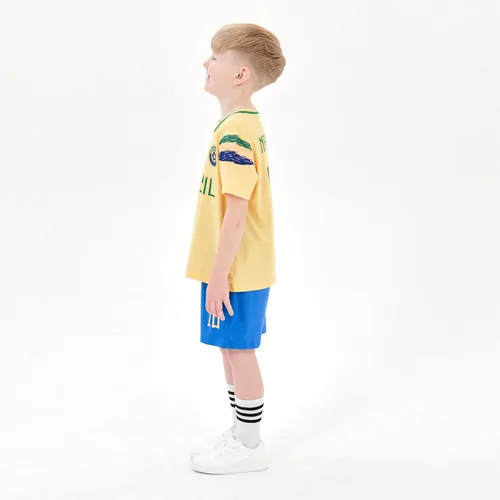 Miniatura 4 de Cnins Camisetas de entrenamiento de fútbol para niños de 2 a 14 años, trajes de práctica para niños y niñas con colores del equipo nacional