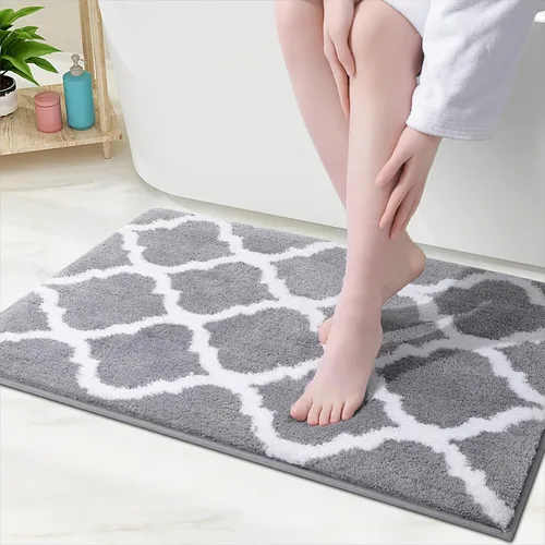 Miniatura 36 de OLANLY Alfombras de baño de 24 x 16 pulgadas, microfibra suave y absorbente, antideslizante y peluda, lavable a máquina, tapetes para el suelo