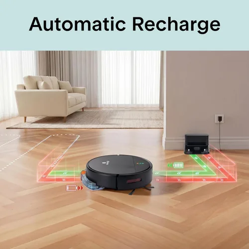 Miniatura 5 de SereneLife - Robot aspirador inteligente y trapeador, control por aplicación, 3 modos de limpieza, sensores anti-caída, carga automática, alta