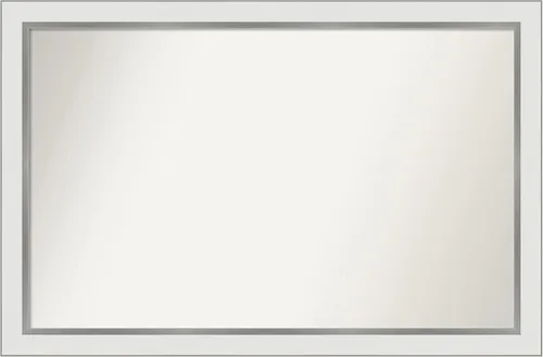 Miniatura 93 de Amanti Art Espejo de baño blanco para sobre el fregadero, 30 x 35 pulgadas, espejo de tocador rectangular estrecho de Eva de oro blanco, marco