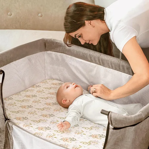 Miniatura 76 de lulumoon Sábanas de muselina para moisés para bebé: sábanas ajustables suaves para moisés de cabecera para niños y niñas Oliva y Crema