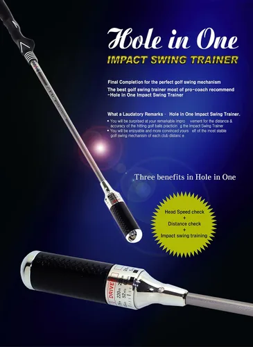 Miniatura 7 de Hole in One: Entrenador de swing de golf patentado para distancia, ritmo, tempo, precisión y calentamiento