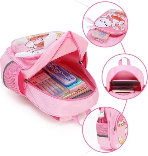 Miniatura 3 de Reqinqin Lindas mochilas reales para niños pequeños, mini bolsa de viaje de dibujos animados de animales para bebé niña niño de 1 a 5 años