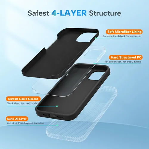 Miniatura 5 de Miracase - Funda diseñada para iPhone 13 con protector de pantalla de vidrio templado y forro de microfibra suave antiarañazos, funda de silicona