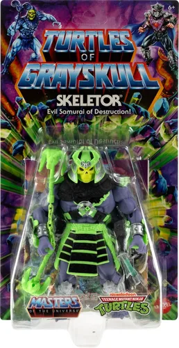 Miniatura 2 de Masters of the Universe Origins Turtles of Grayskull Skeletor Figura de Acción Articulable de Juguete, Tortugas Ninja Mutantes Adolescentes y Motu