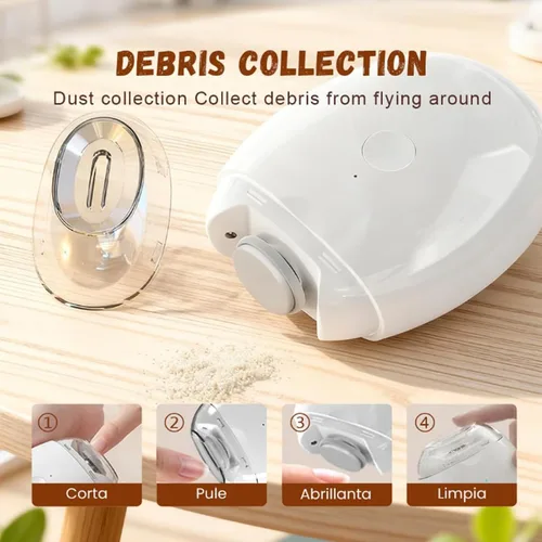 Miniatura 6 de Cortaúñas eléctrico automático, amoladora de uñas automática universal, molinillo de uñas, molinillo de uñas para uñas gruesas, con luz LED y 3