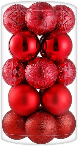 Miniatura 20 de 34 piezas Adornos de bola de Navidad azul bebé irrompibles de plástico para árbol de Navidad, decoraciones para fiesta de Navidad, oficina en casa