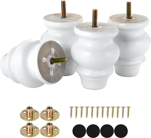 Miniatura 9 de Michanco Juego de 4 patas de madera para muebles de 3 pulgadas, patas de repuesto para sofá otomano Antiguo de 3 pulgadas