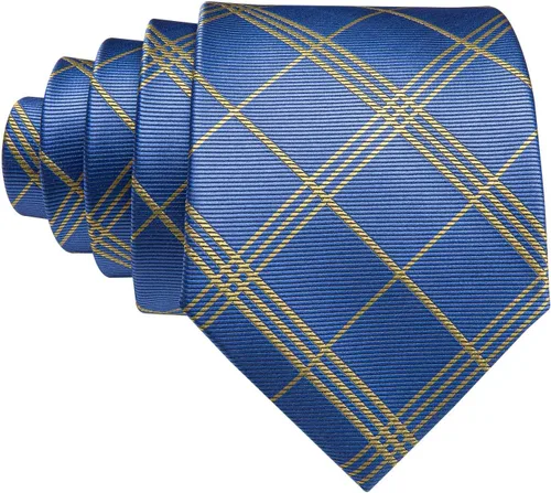 Miniatura 235 de Barry.Wang Juego de corbatas para hombre, corbata de seda a rayas, tejido a cuadros, gemelos formales, negocios, boda