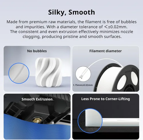 Miniatura 4 de ANYCUBIC PLA Plus (PLA+), filamento para impresora 3D de 1.75mm, filamento de impresión 3D de alta resistencia, precisión dimensional +/- 0.02mm