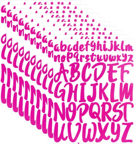 520 calcomanías de vinilo del alfabeto, 10 hojas de calcomanías de letras mayúsculas de 1 pulgada y 2 pulgadas, prácticas letras autoadhesivas para