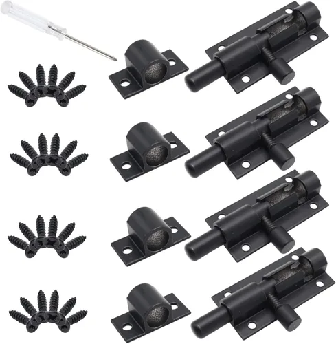 Miniatura 7 de Pestillo de Perno de Barril Deslizante Blanco de 3 Pulgadas, Cerradura de Puerta Deslizante de Aleación de Aluminio, Pestillo de Perno de Puerta