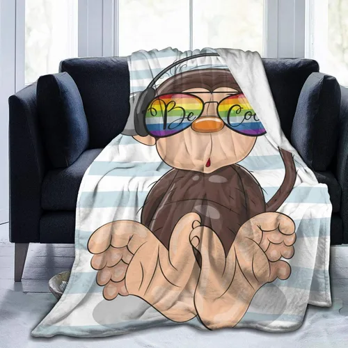 Miniatura 13 de Dujiea Manta de franela mullida de animales lindos de 40 x 50 pulgadas, manta súper suave y ligera para sofá, silla, acogedora manta de cama