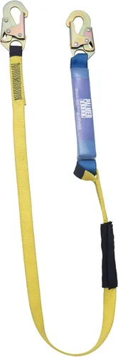 Miniatura 3 de Palmer Safety L112111 Cordón de Seguridad de Protección contra Caídas - Doble Pierna con Gancho para Varilla Corrugada, Amortiguador de Impacto