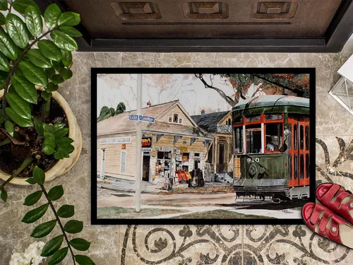 Miniatura 3 de Caroline's Treasures 8108MAT - Tapete para puerta delantera de automóvil de Nueva Orleans, 18 x 27 pulgadas, para interiores y exteriores