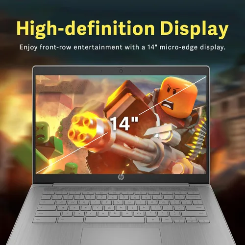 Miniatura 3 de HP Laptop Chromebook HD de 14 pulgadas para negocios y estudiantes, Intel Celeron N4120, 4 GB LPDDR4, 64 GB eMMC, gráficos Intel UHD, cámara web