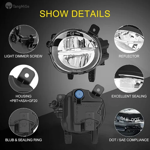 Miniatura 4 de TangMiGe Luces antiniebla para BMW (F30 F32 F33 F36, 230i 320i 328d 328i 330e 330i 335i 340i 428i 430i 435i 440i, 2 3 4 Series), 2012-2020, repuesto