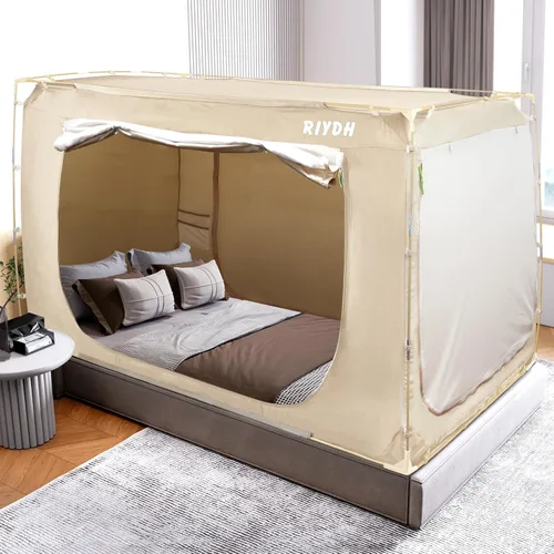 Miniatura 12 de RIYDH Tienda de campaña para cama tamaño individual XL para adultos y niños, diseño original, tienda de campaña portátil de ensueño para interiores