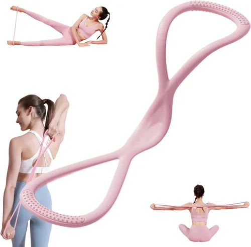 Miniatura 10 de Figura 8 Banda de resistencia para mujeres y hombres, banda de ejercicio con asas antideslizantes, equipo de fitness para gimnasio en casa
