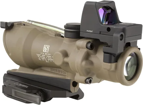 Miniatura 3 de Trijicon 0.157x1.260 in ACOG Dual Ilumination Green Crosshair Retícula plana óptica oscura de la tierra