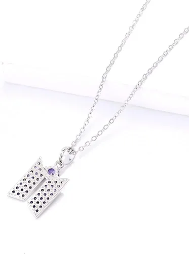 Miniatura 4 de KPOP - Collar con colgante Bangtan para niños, joyería de circonita cúbica para regalo de fanáticos del ejército, Zirconia cúbica, Circonia cúbica