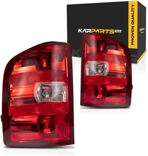 KarParts360: Para Chevy Silverado 2500 HD 2012 2013 2014 2014, par de luces traseras del lado del conductor y del pasajero con bombillas, reemplaza