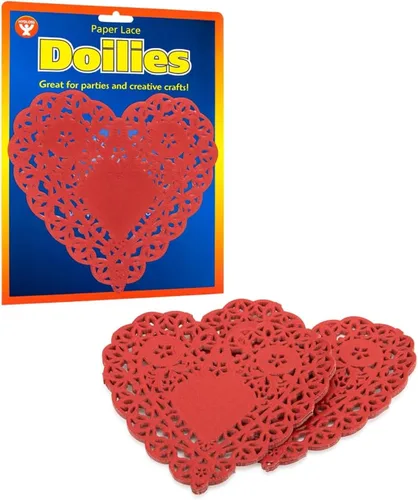 Hygloss Products - Tapones de papel con forma de corazón, 4 pulgadas, color rojo, para decoraciones, manualidades, fiestas, paquete de 100 unidades