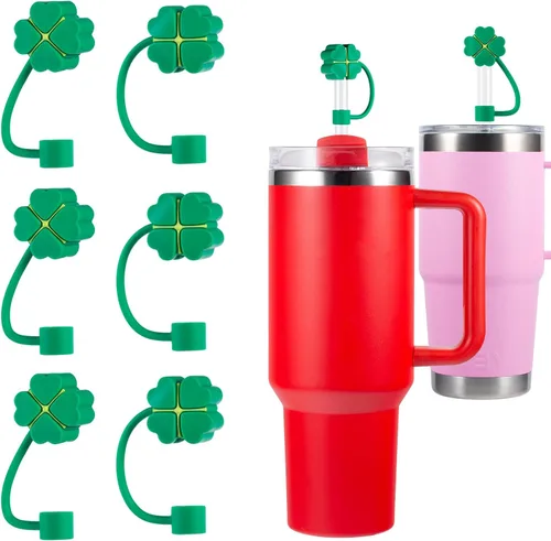 Miniatura 8 de Paquete de 6 fundas con popote para copa Stanley, tapas de popote de silicona para vasos Stanley de 40, 30, 20 onzas, tapas de popote para vaso