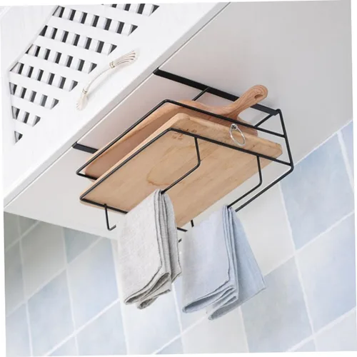 Miniatura 3 de BESTonZON Estante organizador de metal para colocar sobre la puerta, toallero, gabinetes de metal, cesta debajo del gabinete, tabla de cortar