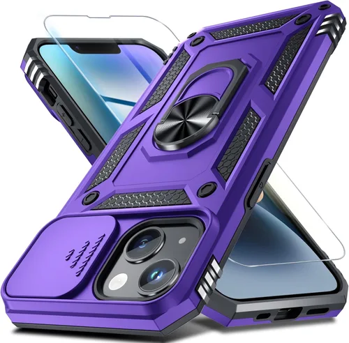 Miniatura 90 de Janmitta - Funda para iPhone 14 Pro con cubierta deslizante para lente de cámara incorporada + protector de pantalla, funda de cuerpo completo