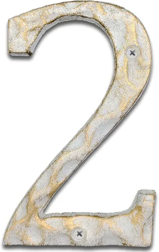 Miniatura 10 de Números de dirección de casa de 5 pulgadas de alto, número único de buzón de metal de hierro fundido, letras para puerta exterior o delantera, Letra
