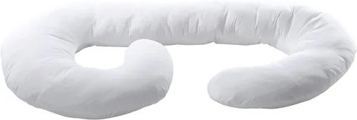 Miniatura 3 de Cheer Collection Funda de almohada blanca para almohada en forma de J