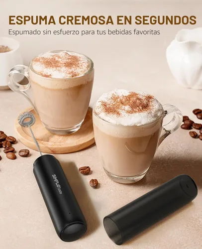 Miniatura 3 de SIMPLETaste - Varita espumadora de leche recargable de mano, mezclador eléctrico USB-C con batidor de acero inoxidable para café, café con leche