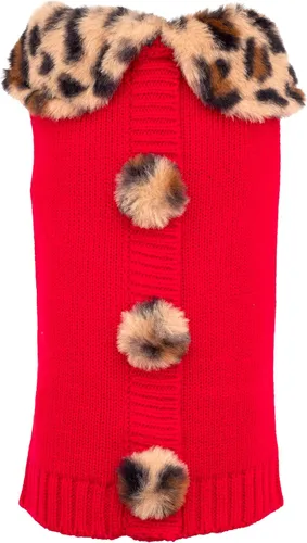 Miniatura 15 de The Worthy Dog Suéter de cuello alto de punto grueso, ropa cálida de invierno para perro, trajes de abrigo para mascotas para clima frío - XXS, gris
