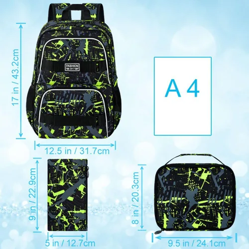 Miniatura 44 de Mochila para laptop, 16 pulgadas, bolsa escolar y bolsa de almuerzo, mochilas resistentes al agua para adolescentes, niñas, mujeres, estudiantes