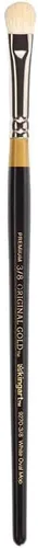 KINGART Premium Original Gold Specialty 9270-3/8 Oval MOP Series - Cepillo para artista, pelo natural blanco suave, mango corto, para acrílico,
