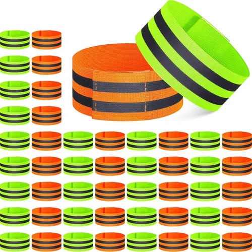 Miniatura 8 de 150 bandas reflectantes para el brazo para caminar por la noche, banda de tobillo reflectante para corredores, muñequera reflectante, ciclismo