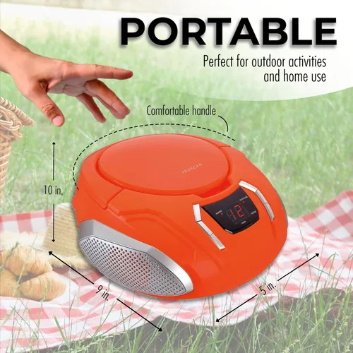 Miniatura 3 de Reproductor de CD portátil Boombox con radio AM/FM + altavoces incorporados + entrada auxiliar para teléfono/auriculares/cualquier audio