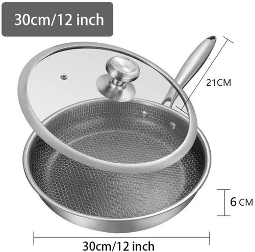 Miniatura 3 de Olla de cocina de acero inoxidable 316, sartenes de grado profesional para cocinar, sartén antiadherente física grabada con láser, sartén Con tapa
