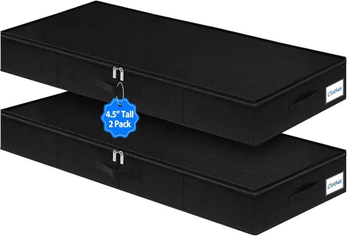 Miniatura 10 de Bolsas de Almacenamiento Debajo de la Cama con Cremallera, Contenedores de Almacenamiento Debajo de la Cama de 7 Pulgadas de Altura con Lados